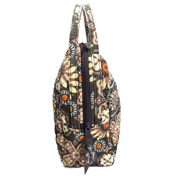 Vera Bradley Brown Lunch Bag Quilted Insulated Flower Tote - Picture 4 of 9